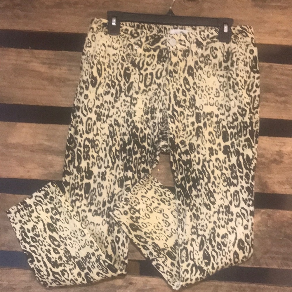 Leopard print straight leg pants